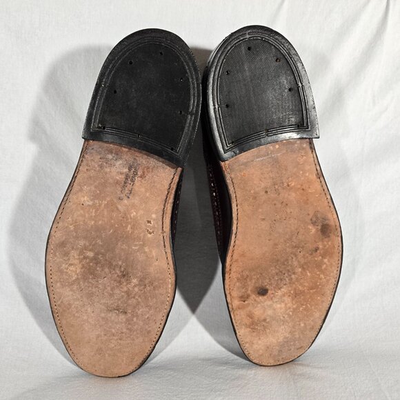 USA Vintage NETTLETON Old Stock Burgundy LEATHER Wingtip Oxford Shoes Size 12 D. - Picture 17 of 17